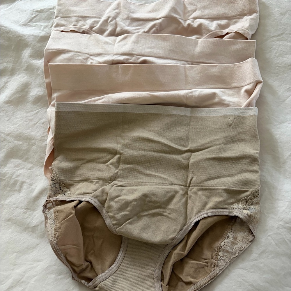 High-Waist Seamless Briefs - Nude & Blush Set